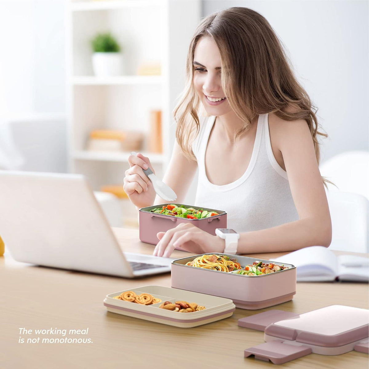 WayEee Bento Lunchbox Edelstahlfach Auslaufsicher 1500ml BPA
