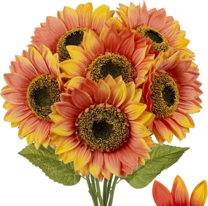 Künstliche Sonnenblumen Set Hochwertige Dekoblumen 6 Stück