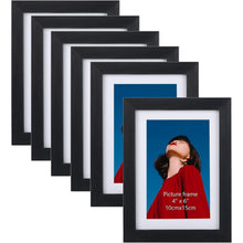 Bilderrahmen 10x15 cm Schwarz 6er-Set für Wand und Tisch