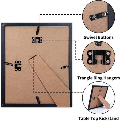 Bilderrahmen 10x15 cm Schwarz 6er-Set für Wand und Tisch