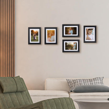 Bilderrahmen 10x15 cm Schwarz 6er-Set für Wand und Tisch