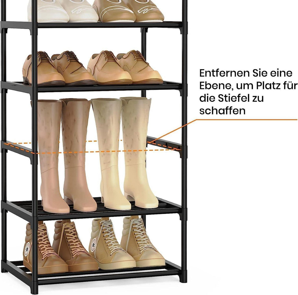 Schuhregal 10 Ablagen Schuhschrank hoch Schmal Organizer DIY Platzsparend