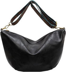 Weiche-Leder Umhängetasche Damen Crossbody Bag Breiter Gurt