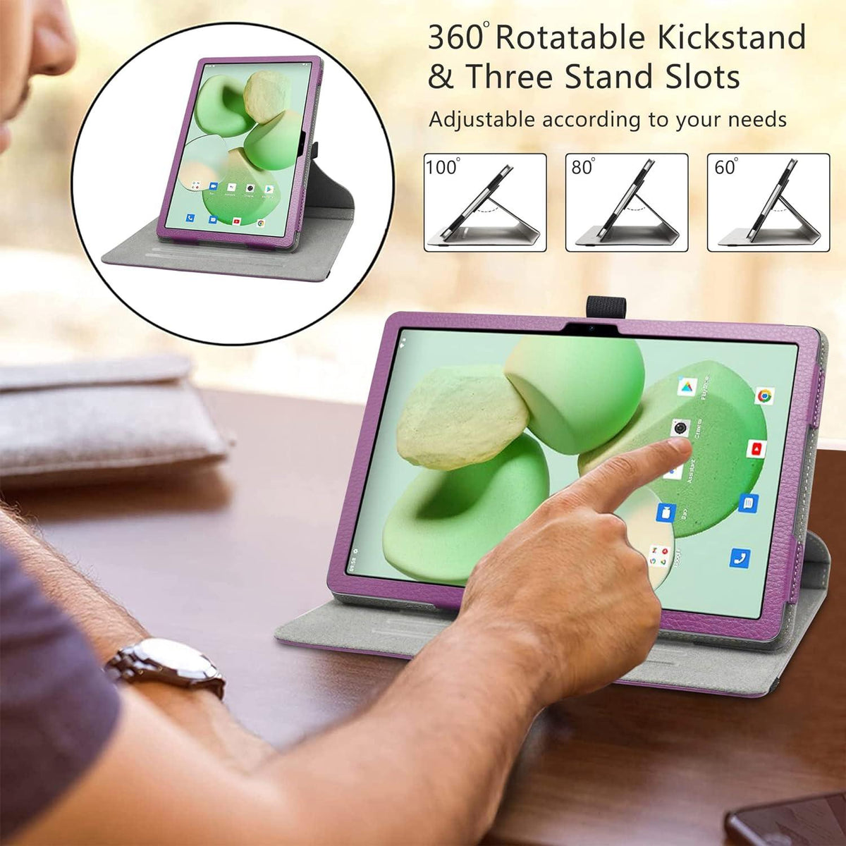 LiuShan Rotating Standfunktion hülle für DOOGEE T10/T10S/T10 PRO 10.1 Zoll Tablet Violett