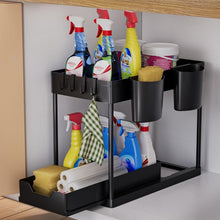 Küchen Organizer 2 Etagen Unter Waschbecken Regal mit Haken
