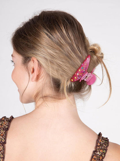 LILIE&WHITE Pink Acryl-Haarspangen Damen Krallen