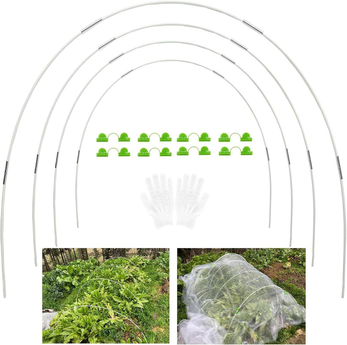 Gewächshausreifen Fiberglas für Hochbeet Folientunnel Bögen 20Pcs