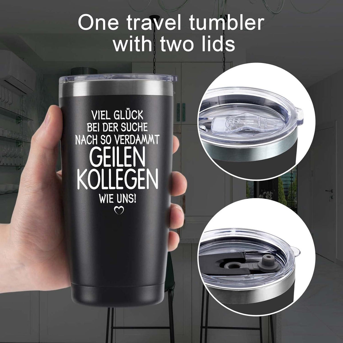 Livole Abschiedsgeschenk Kollegen Jobwechsel Tasse Spruch Glück Schwarz