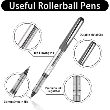 16x Gelschreiber Schwarz 0.5mm Schnelltrocknend & Reibungslos