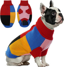 Rollkragen Hundepullover mittelgroße Hunde Farbblockierung Pullover