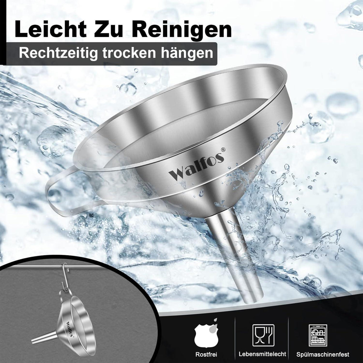Edelstahl Trichter 200 Mesh Filter Jam Straining 2 Siebe 10.4cm Küchentrichter