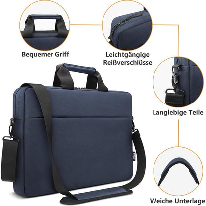 Laptoptasche 15,6-16 Zoll wasserdicht mit Schultergurt dunkelblau