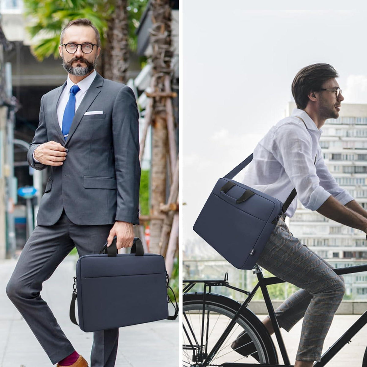 Laptoptasche 15,6-16 Zoll wasserdicht mit Schultergurt dunkelblau