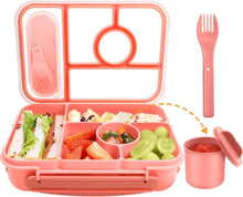 Brotdose mit Fächern und Saucenbehältern, 5-Fächer Lunchbox 1300ML