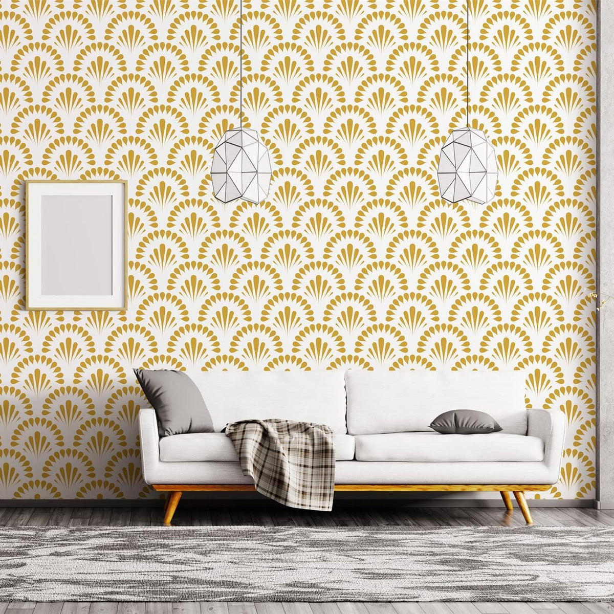 Selbstklebende Geometrische Gold Tapete 44.5x500cm für Bad und Küche