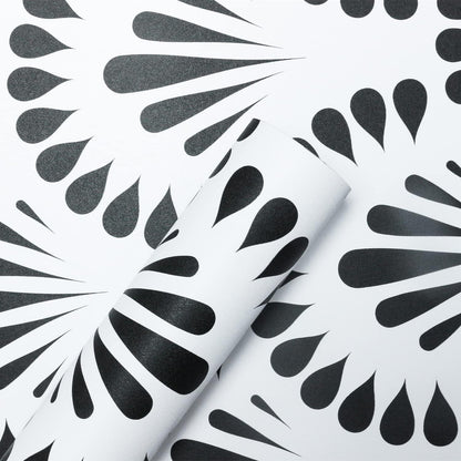 JOLIHOME Geometrische Selbstklebende Schwarz Wasserdichte Tapete 44.5x500cm