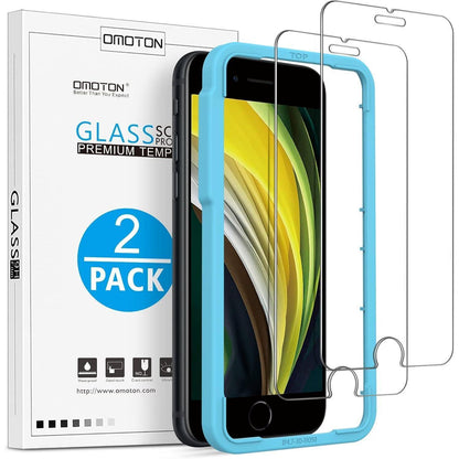 Schutzglas für iPhone SE/8/7/6 mit Rahmen, 2 Stück