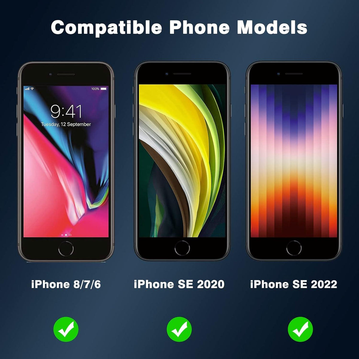 Panzer Schutzglas für iPhone SE 2020/2022 8 7 6 4.7 Zoll 2er Pack