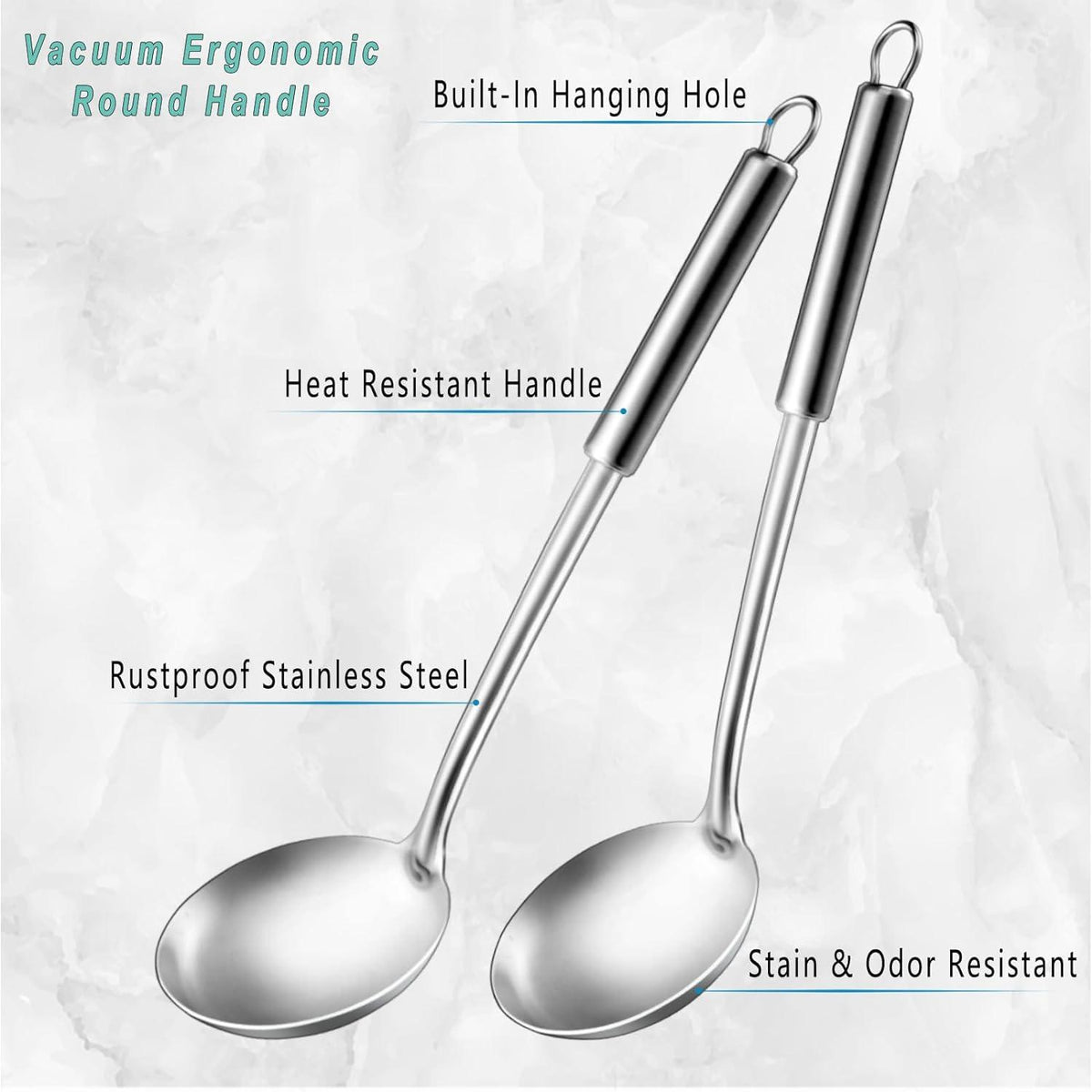 Suppenkelle Edelstahl mit Langstiel 34.5×9.5cm, 2-teilig
