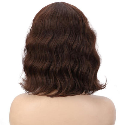 Kurze dunkelbraune Bob Perücke mit Pony – Synthetikhaar Perücke