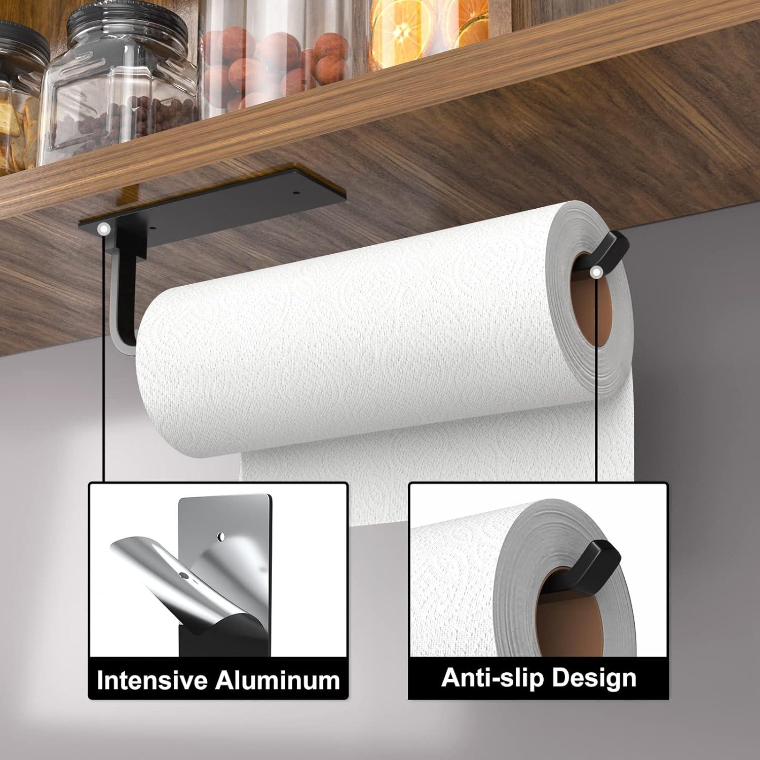 Küchenrollenhalter mattschwarz Aluminium selbstklebend