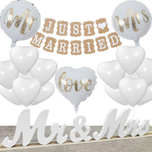 Hochzeitsdeko Set Just Married Girlande Ballons Mr Mrs Deko Standesamt