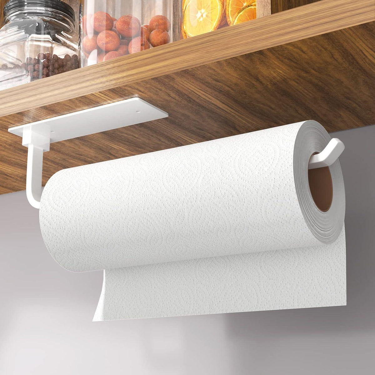 Küchenrollenhalter weiß Aluminium selbstklebend bohren