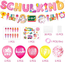 Einschulung Mädchen Deko Set Einhorn Rosa Luftballons