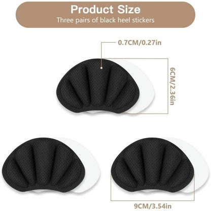 Sneaker Fersen Reparatur Patches, 3 Paar, Schwarz