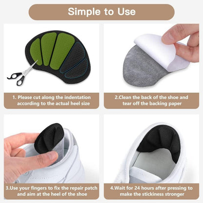 Sneaker Fersen Reparatur Patches, 3 Paar, Schwarz