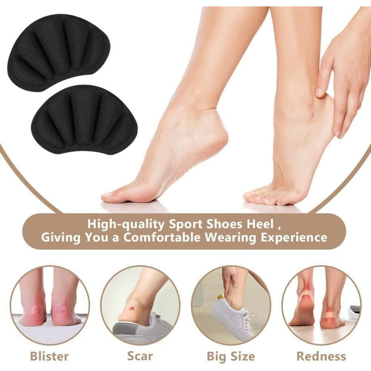 Fersen Reparatur Patches für Sneaker & Schuhe – 2 Paar Schwarz