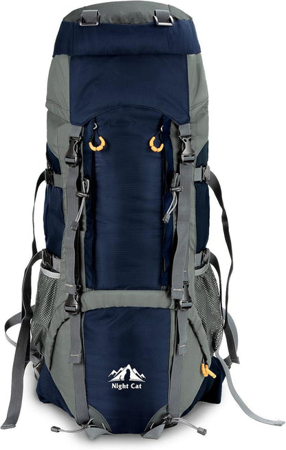Night Cat Wanderrucksack 90L blau für Camping Trekking