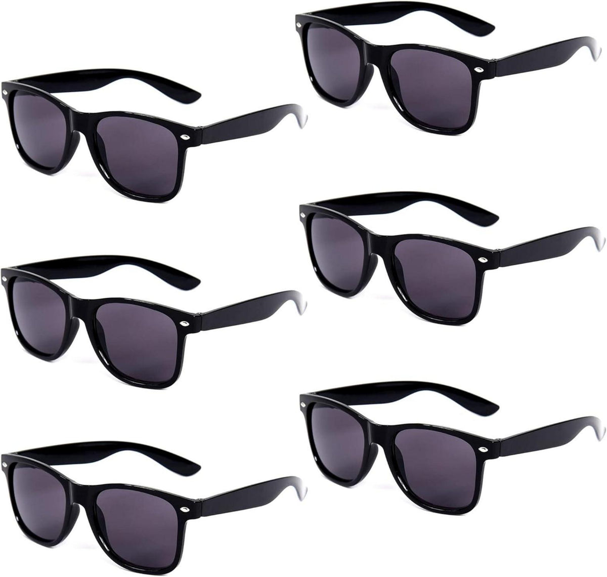 Bunte Neon Sonnenbrille Vintage Party Herren Damen 6er Set