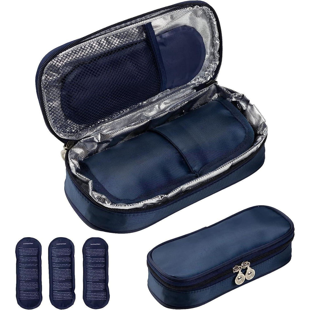Insulin Kühltasche Reise mit 3 Kühlakkus für Diabetiker
