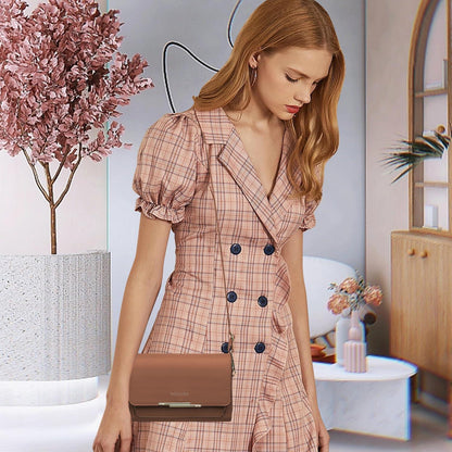 Kleine Umhängetasche Damen PU Leder Handytasche Crossbody