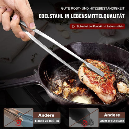 Walfos® Kochpinzette Set Edelstahl 3 Stück 20+25+30CM
