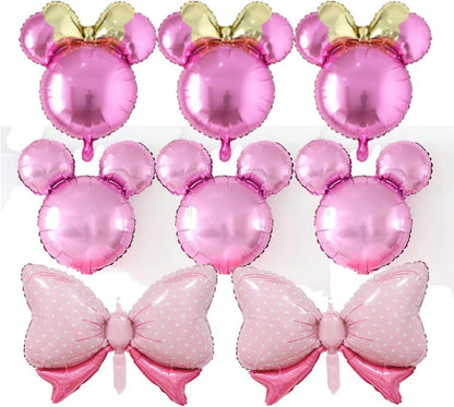 6 Stück Maus Ballon Girlande Aluminiumfolienballons Pink