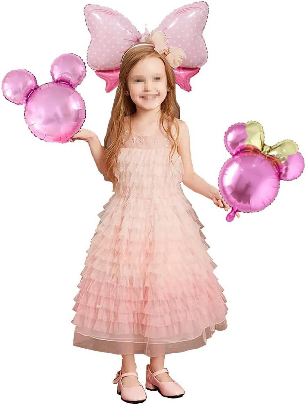 6 Stück Maus Ballon Girlande Aluminiumfolienballons Pink