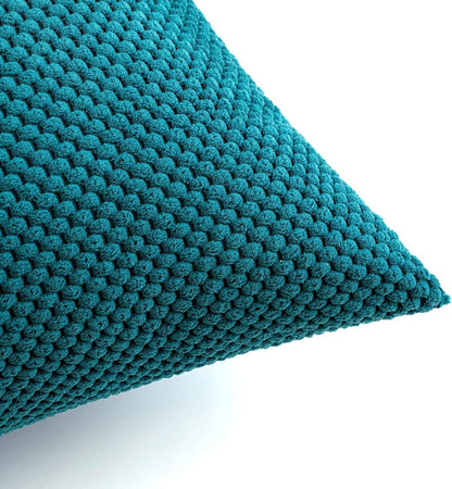 Dekorative Kordsamt Kissenbezug Set Seeblau 40x40cm 2er