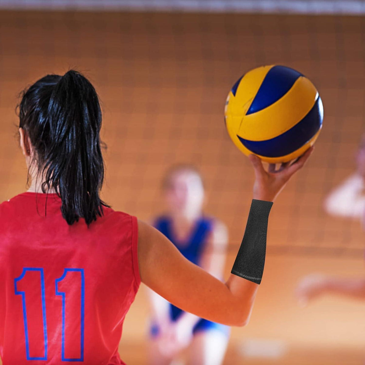 Volleyball Armschoner Damen Herren – Kompressions-Armstulpen Schwarz