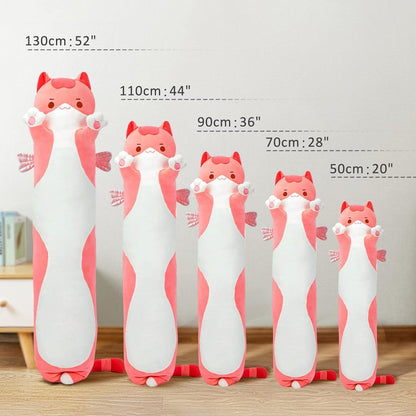130cm Kawaii Langkatze Plüschkissen - Kuscheliges Schlafkissen