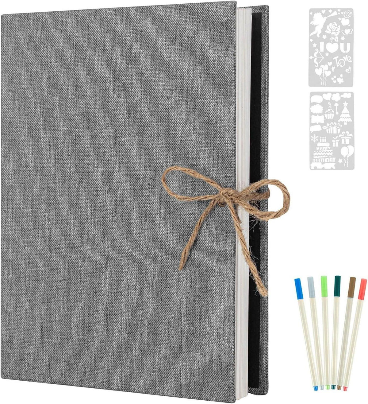 Selbstklebendes Fotoalbum Scrapbook 60 Seiten Retro Grau