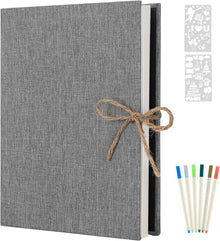 Selbstklebendes Fotoalbum Scrapbook 60 Seiten Retro Grau