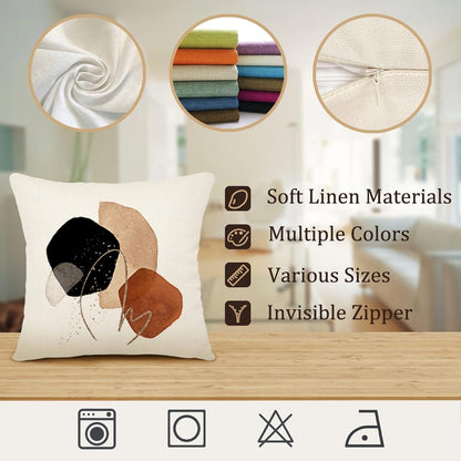 4er Set Kissenbezüge 40x40 Leinen – Modernes Boho Design