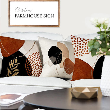 4er Set Kissenbezüge Leinen 45x45 - Modernes Boho Design