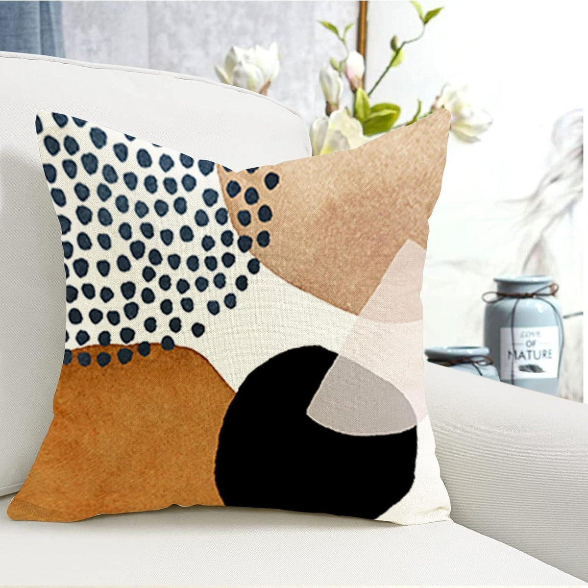 4er Set Kissenbezüge Leinen 45x45 - Modernes Boho Design