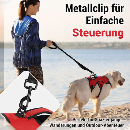Ausbruchsicheres Hundegeschirr mit Griff, Rot M