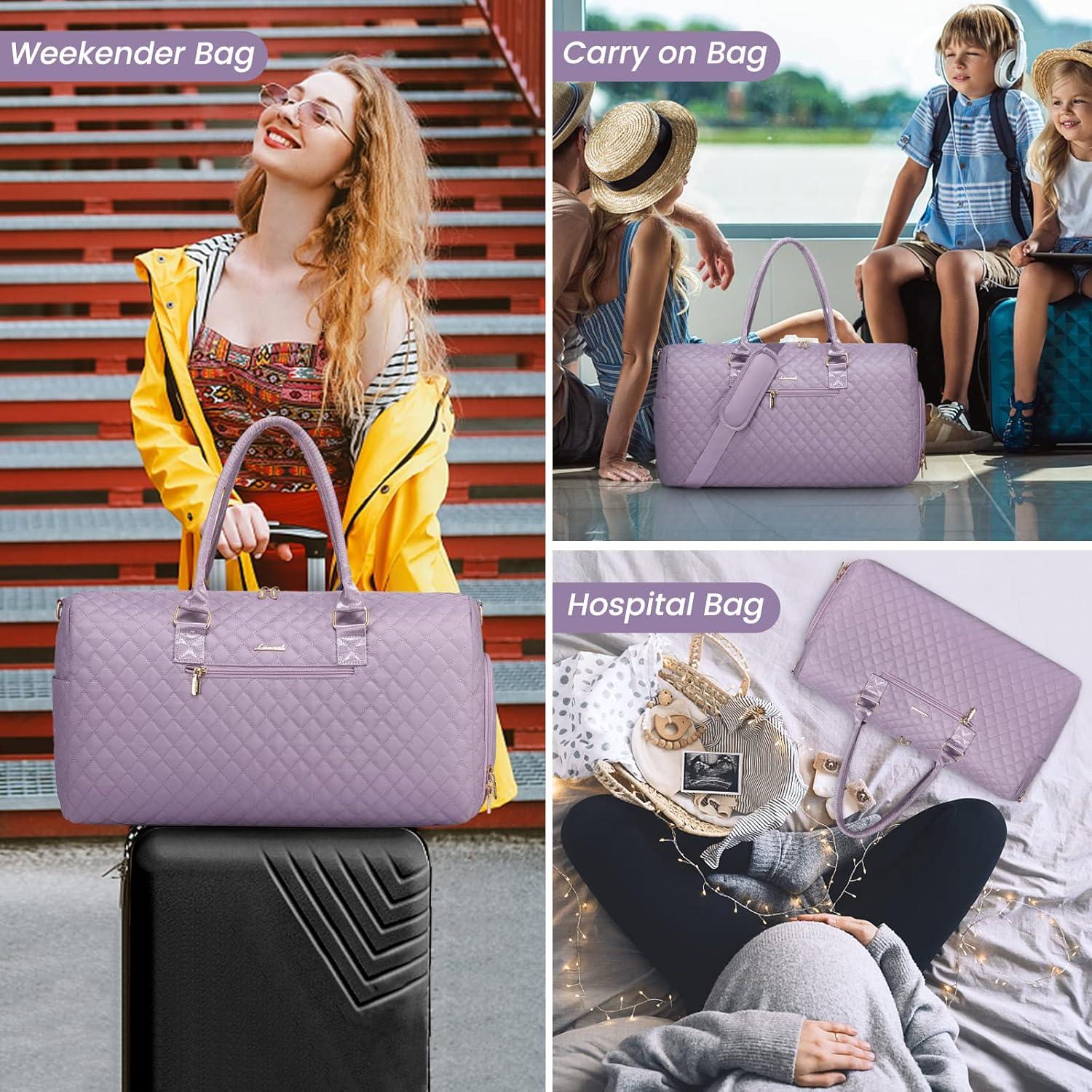Sporttasche Damen Reisetasche Weekender wasserdicht Hellviolett