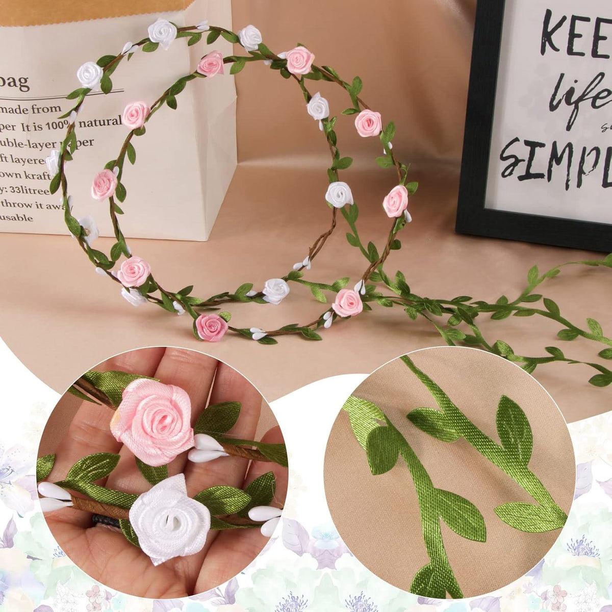 Blumenkranz Haarband Hochzeit Party Kommunion Geburtstag Kopfschmuck