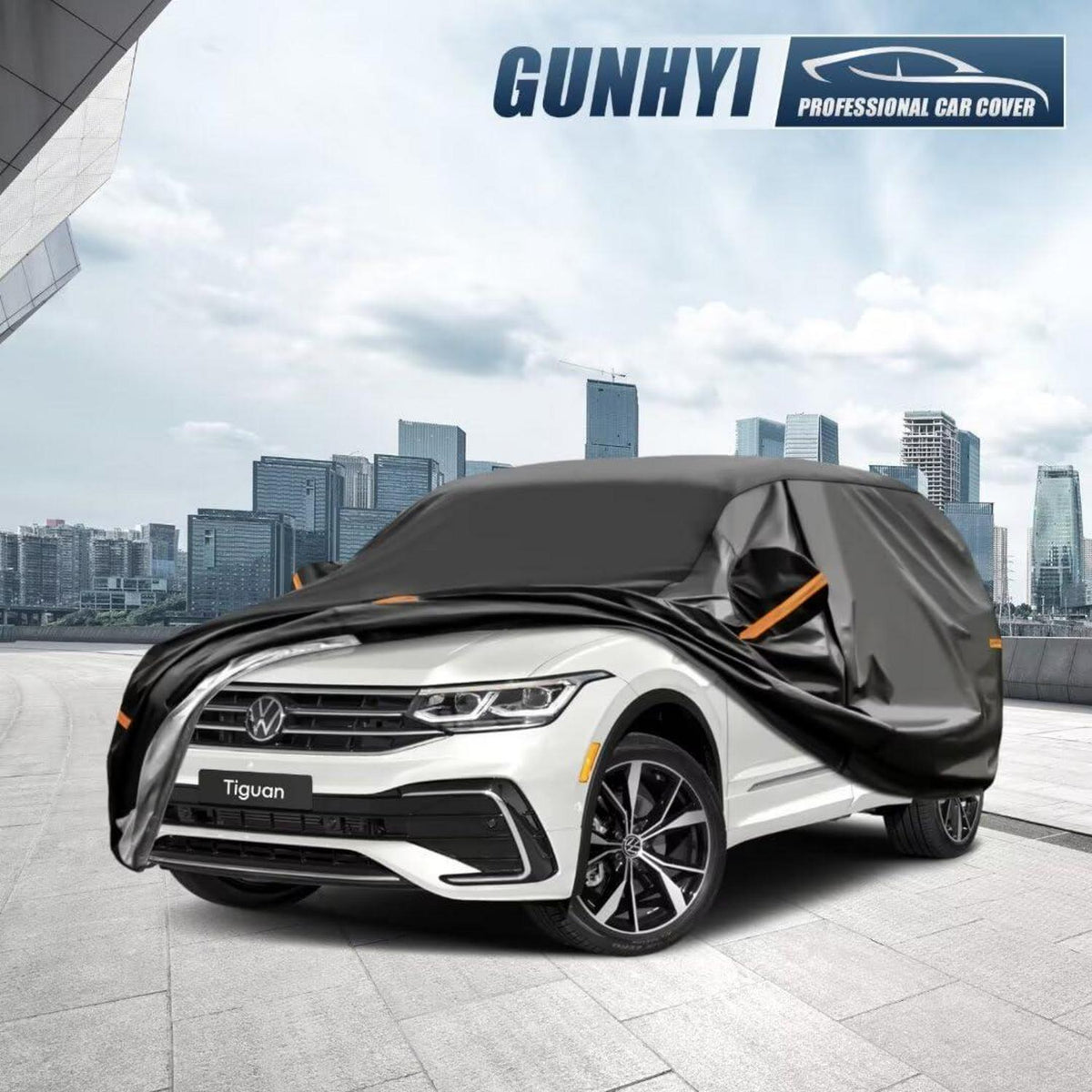 Autoabdeckung Wasserdicht Vollgarage 7 Schichten SUV 460 cm - Schwarz